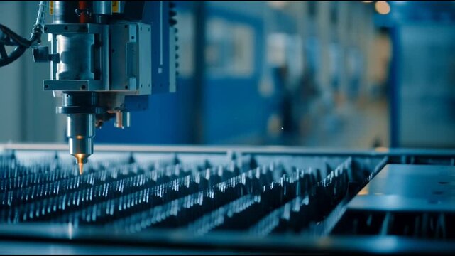 Industrial laser cutting machine in action 4.