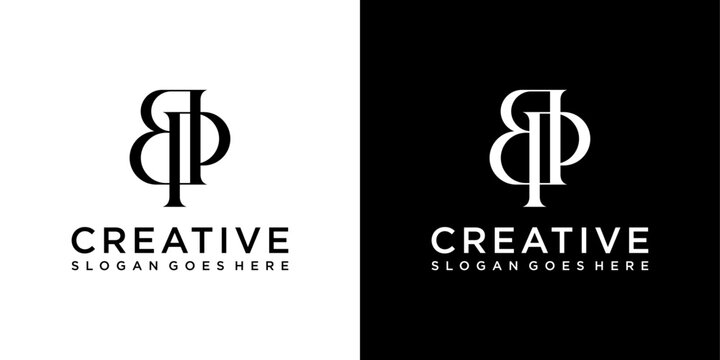 BP or PB initial letter logo design vector concept