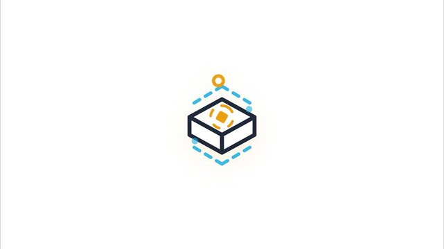 Order Processing Package Delivery Logistics Minimalist Isometric Line Art Animation User Interface Motion Graphic Icon for Ecommerce Warehouse Supply Chain App