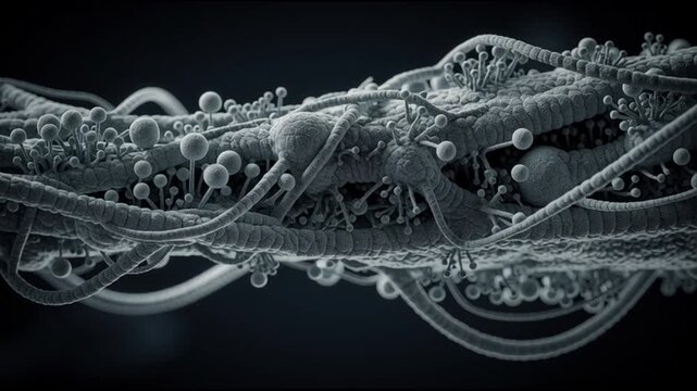 Intricate microscopic biological structure detail.