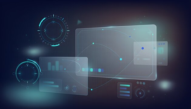 futuristic holographic dashboard abstract technology background with digital interface