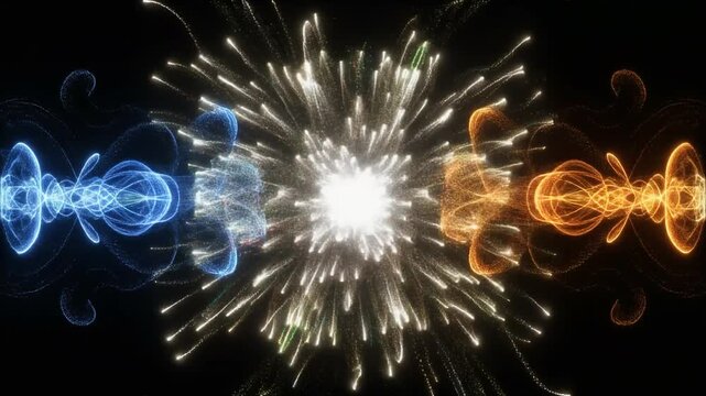 Vibrant colorful light explosion abstract background.