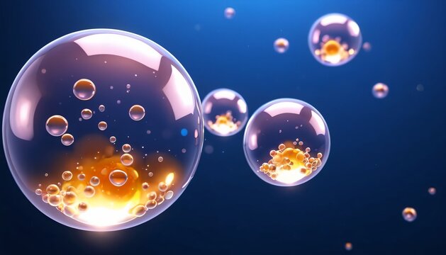 Abstract Floating Soap Bubbles