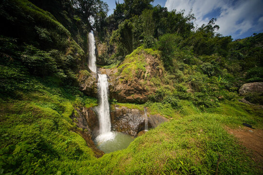 The magnificent waterfall in West Java
