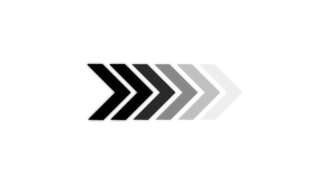 Gradient Arrows Pointing Right on White Background direction forward