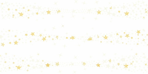 scattered golden stars on white background star shapes astronomy cosmic space celestial ornament decoration pattern vector © Bithi
