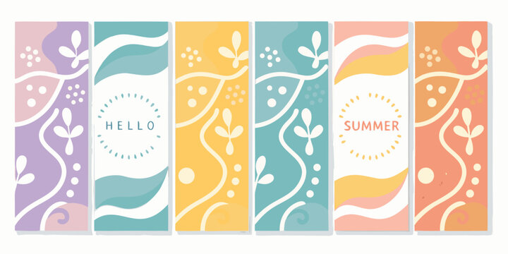 memphis design bookmarks colorful flat vector art pattern illustration graphic modern retro playful abstract shapes waves