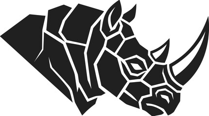 Geometric rhino head profile mascot logo. © Zity