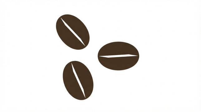 Flat design brown coffee beans vector icon set representing modern espresso bar catering and smartphone ordering application symbol