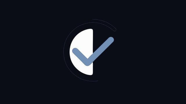 Checkmark Icon in a Circular Border Minimalist Graphic