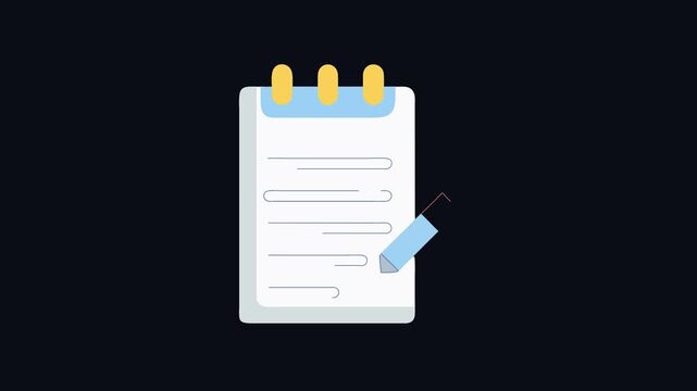 Notebook with pencil icon for notes and planning design