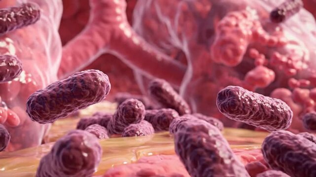 Bacteria in human gut microbiome.
