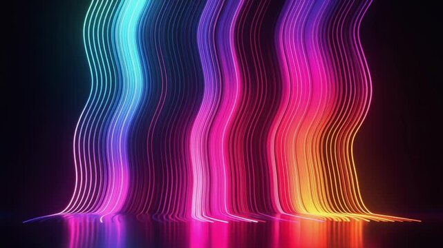 Mesmerizing vibrant flowing lines video with colorful swirling patterns and dynamic rhythm for creative visual projects