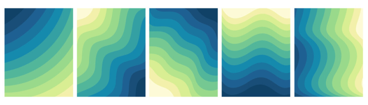 Blue Green Organic Wavy Gradient Abstract Background Collection
