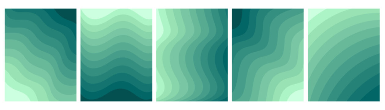 Green Teal Organic Abstract Wavy Gradient Background Collection