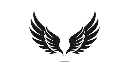 Naklejka premium A minimalist black graphic illustration of elegant stylized bird wings featuring sharp points and clean lines