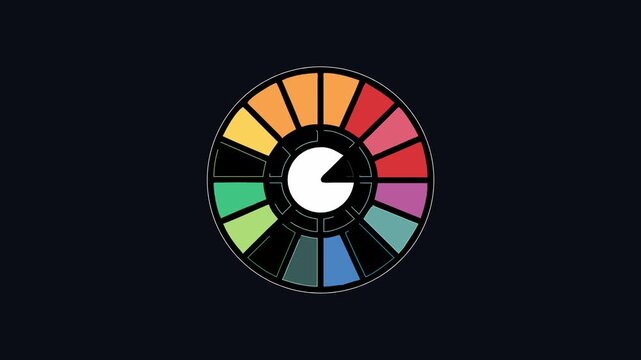 Colorful segmented circle graph against a black background