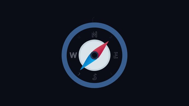 Simple flat illustration of a compass pointing the directions
