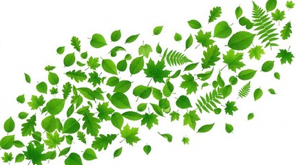 Obraz premium Vibrant Green Citrus Leaves Against Clean White Background Fresh