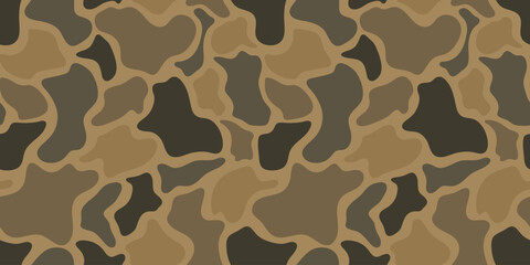 Earthy duck hunting camouflage design. Old school camo seamless pattern. Digital camouflage background. Desert camo © Rashid