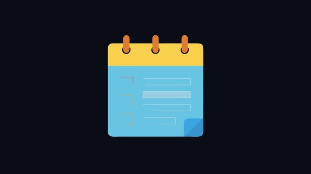 Flat illustration of a spiral bound calendar to do list