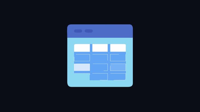 Simple flat design grid template icon for data illustration