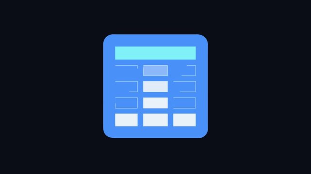 Flat Design Calculator Icon on Black Background Illustration