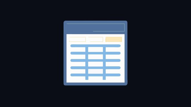Minimalist spreadsheet icon illustration for business and data analysis