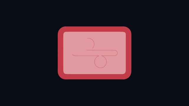 Division sign in pastel red rectangular frame illustration