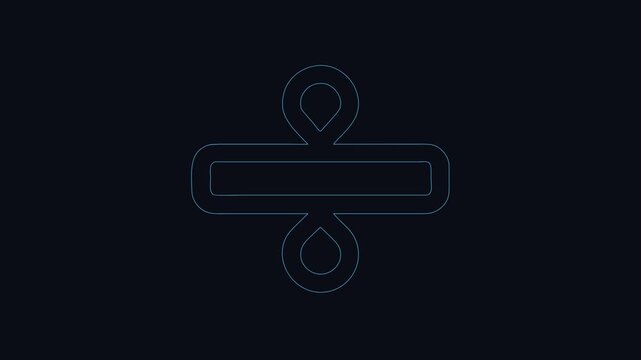 Simple blue division sign on black background illustration graphic