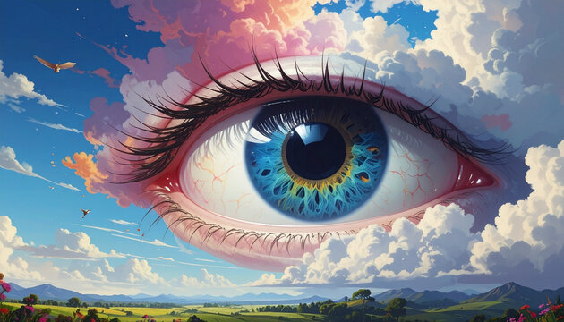Eye sky cloud surrealism