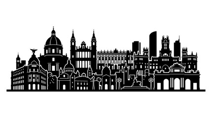 Obraz premium City Skyline Silhouette - Historic and Modern Architecture