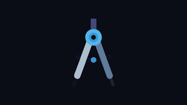 Illustration of drawing compass on a black background