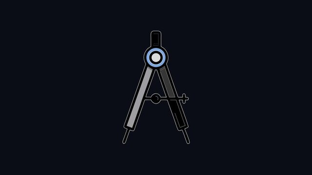 Geometric drafting compass tool illustration on a solid background