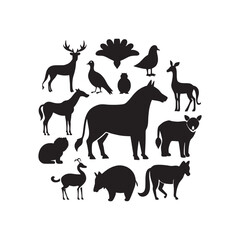 Animal Silhouettes Circle © Dh Faruk