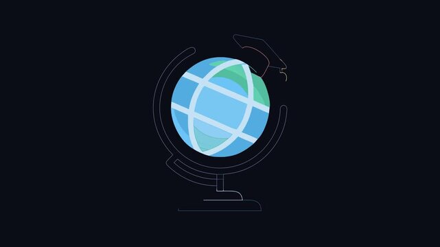 Globe wearing graduation cap for education and learning concept