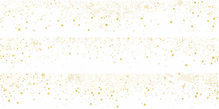 a festive header design with dense golden confetti on white background scatter holiday decoration celebration sparkle glitter vector pattern graphic artwork