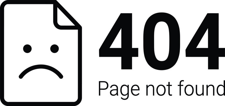 Page not found 404 error screen illustration for website navigation