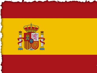 Obraz premium Spain Flag with Burnt Edges Effect - Digital Illustration