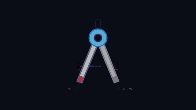 Drafting compass tool illustration with precise measurement and design