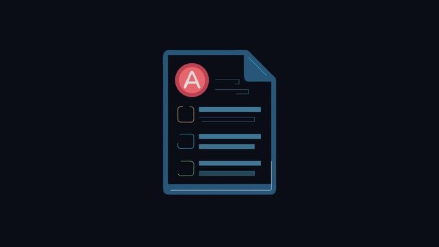 Document with letter A and list of checked items