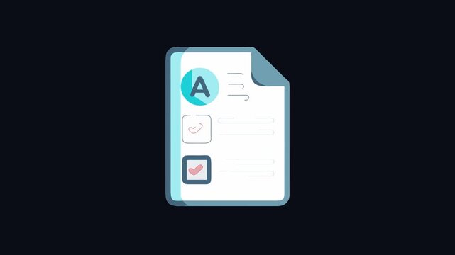Document icon depicting academic grade with checklist marks
