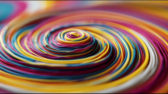 Vibrant colorful swirling spiral pattern.