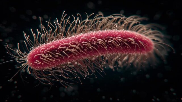 Vibrant microscopic organism with cilia.