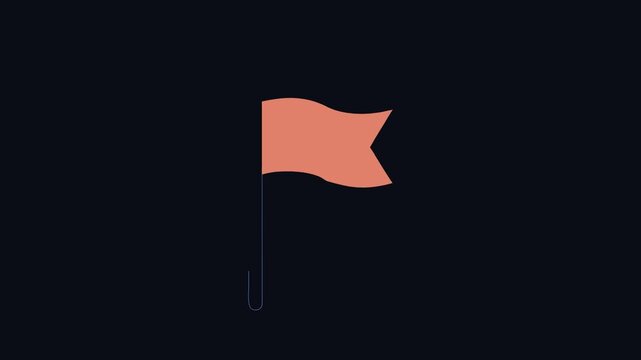 Minimalist flag icon on black background, simple shape