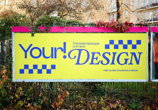Mockup Of Customizable Horizontal Billboard