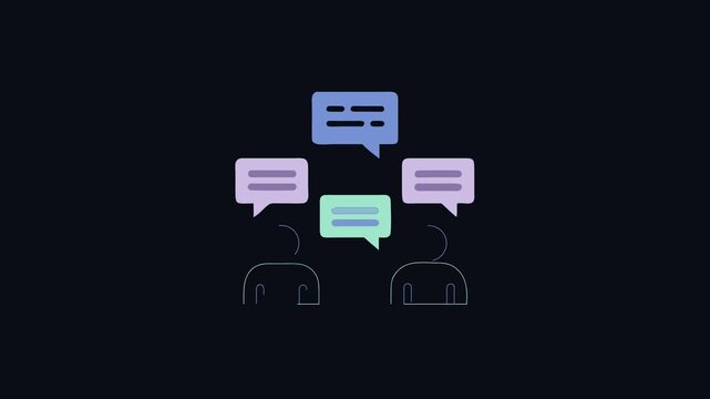 People discussing communication and conversation with dialogue speech bubbles