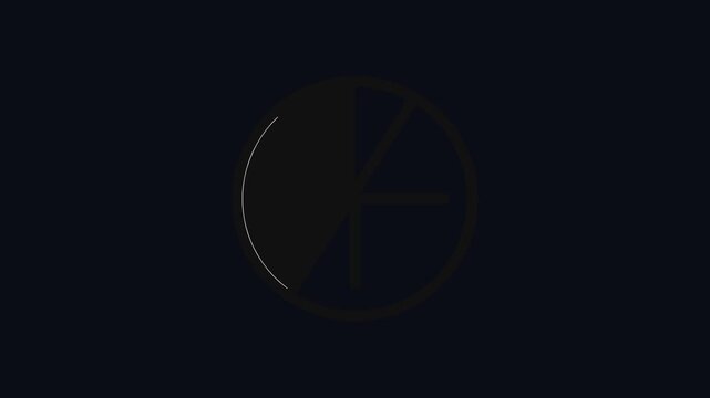 Pie chart representing percentage one quarter on dark background