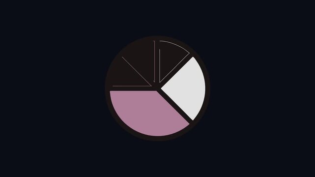 Simple flat pie chart on black background showcasing data