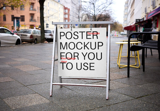 Mockup Of Customized Square A-Frame Sign